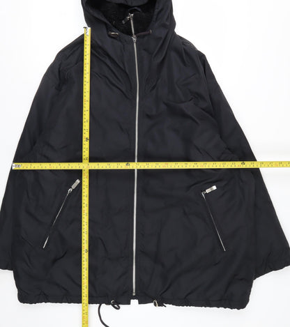 Olsen Collection Women's Black Hooded Parka Jacket Size 12