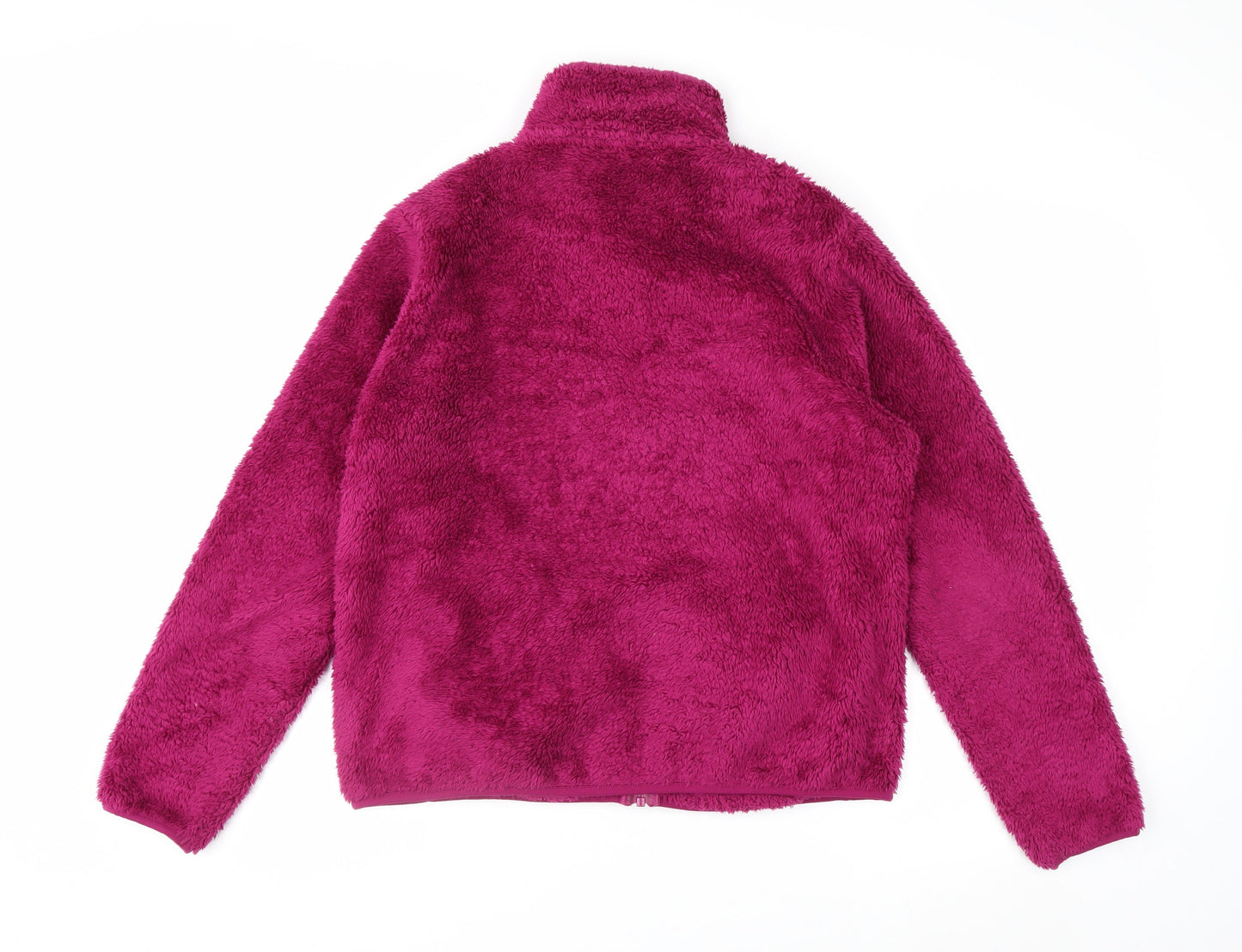 Uniqlo Womens Pink Fleece Full Zip Hoodie M Warm Lined Casual