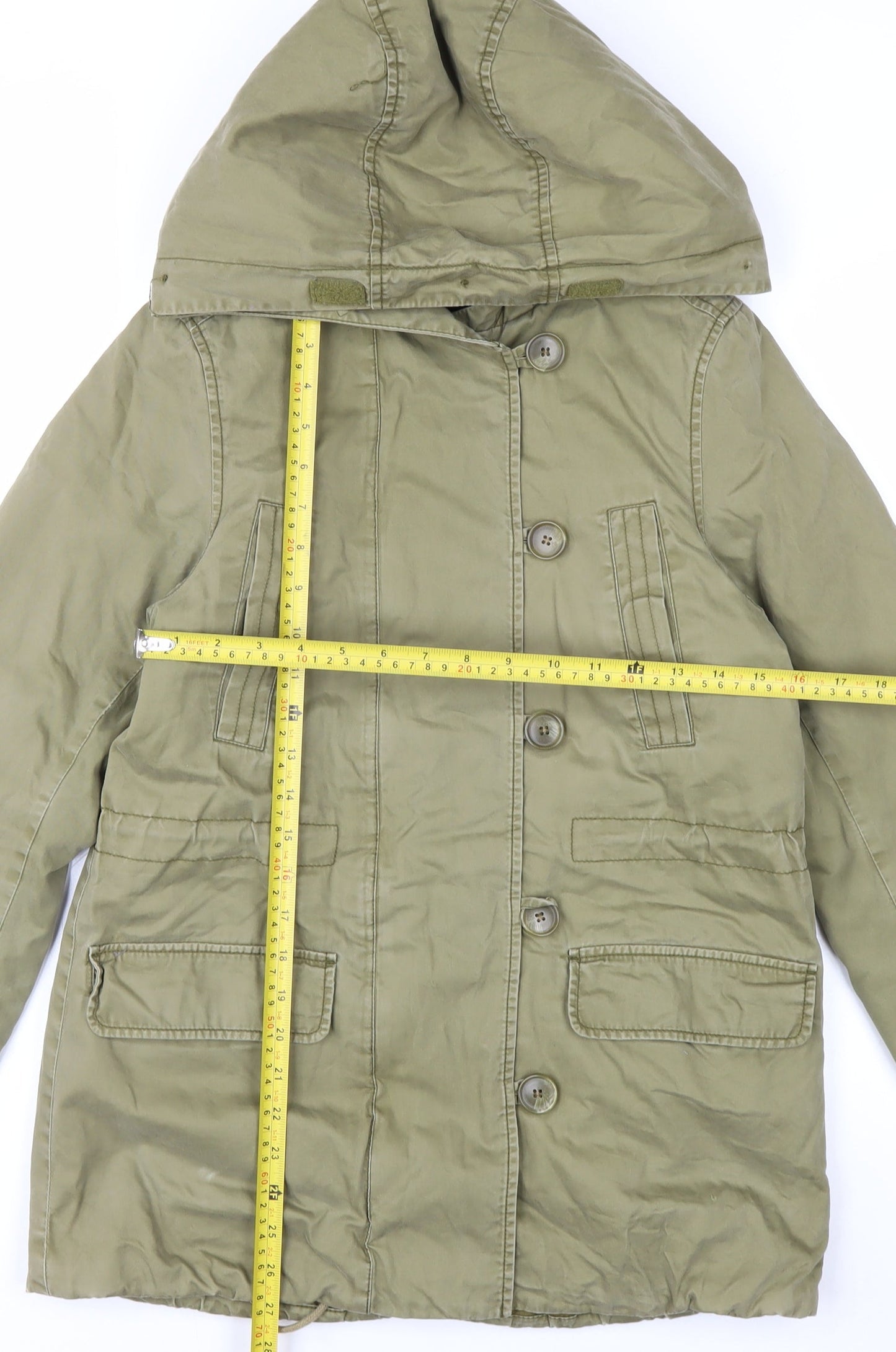 L.O.G.G. Men’s Green Hooded Cotton Parka Coat Size S