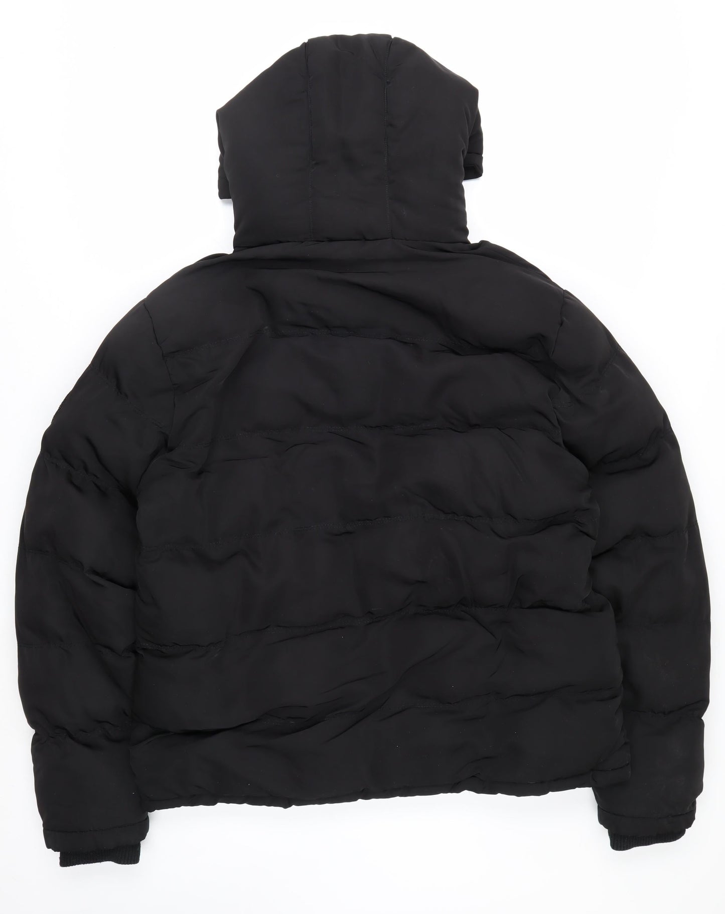 SoulCal & Co Men's Black Hooded Puffer Jacket L Winter Warm Casual