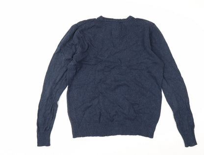 Lee Cooper Men's Blue Cotton Crew Neck Pullover Jumper Size L