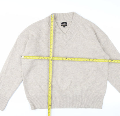 Mercer & Madison Men’s Beige Wool Blend V-Neck Jumper Size L