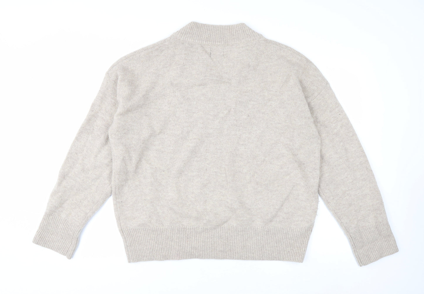 Mercer & Madison Men’s Beige Wool Blend V-Neck Jumper Size L