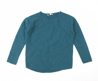 Seasalt Cornwall Women Blue Wool Blend Crew Neck Jumper UK 12