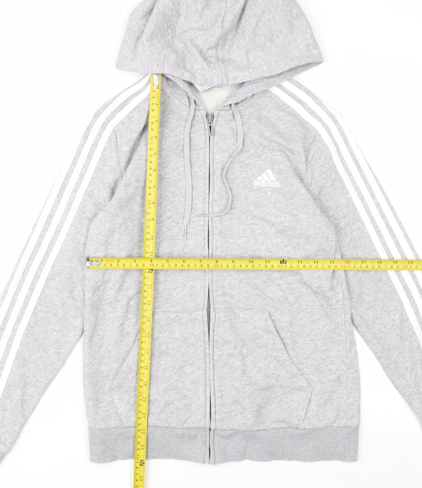 Adidas Women Grey Full Zip Hoodie Size S Soft Fleece Casual