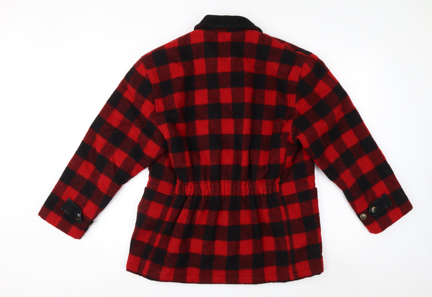 Woolrich Men’s Red Black Checked Wool Jacket Small Outdoor Workwear