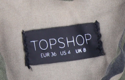 Topshop Women's Green Camouflage Military Jacket UK 8