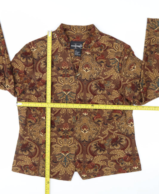 Requirements Women's Brown Paisley Classic Blazer Size M