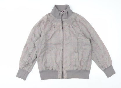 New Look Inspire Women's Grey Check Bomber Jacket Size 20