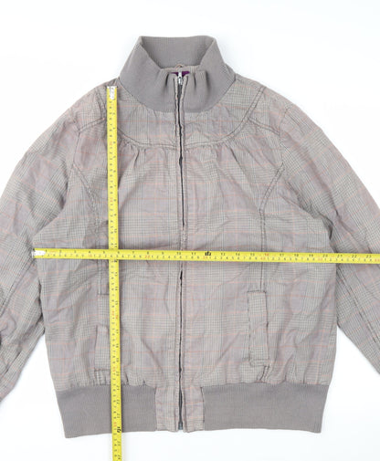New Look Inspire Women's Grey Check Bomber Jacket Size 20