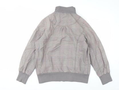 New Look Inspire Women's Grey Check Bomber Jacket Size 20