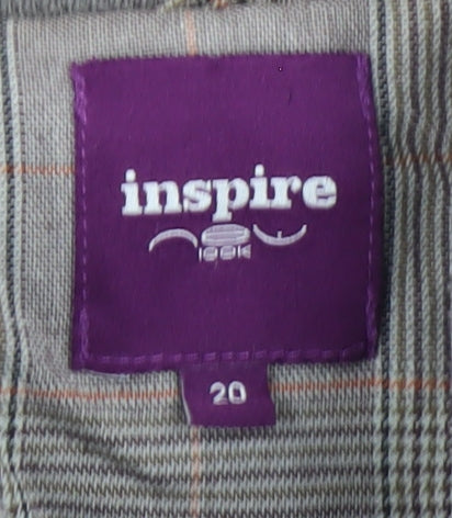 New Look Inspire Women's Grey Check Bomber Jacket Size 20