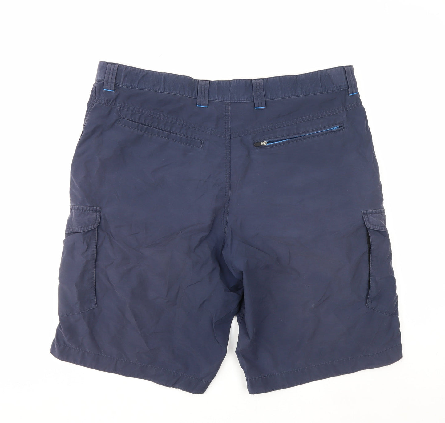 Marks and Spencer Men's Blue Cargo Shorts Size 36 Regular Fit