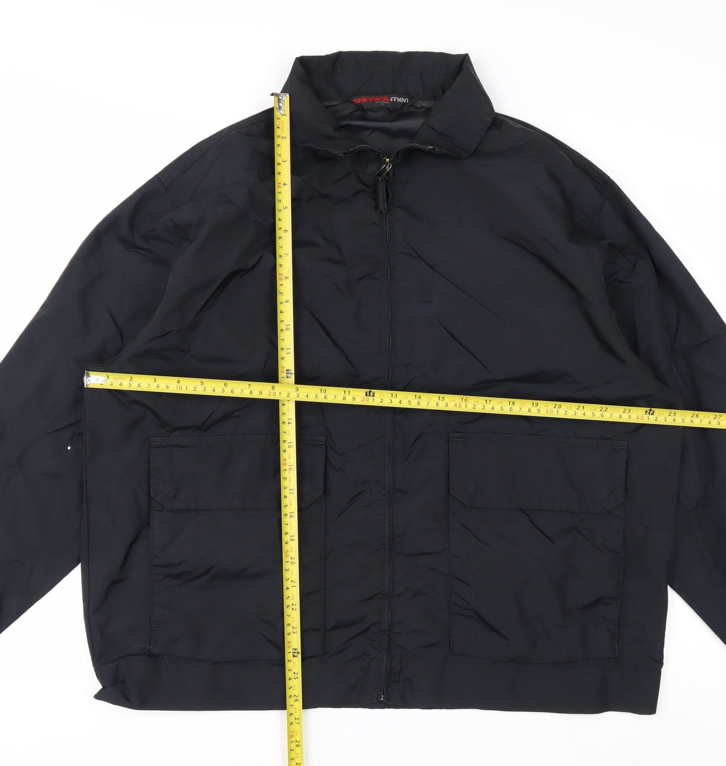 Skinni Fit Men’s Black XL Essential Nylon Full Zip Lightweight Jacket