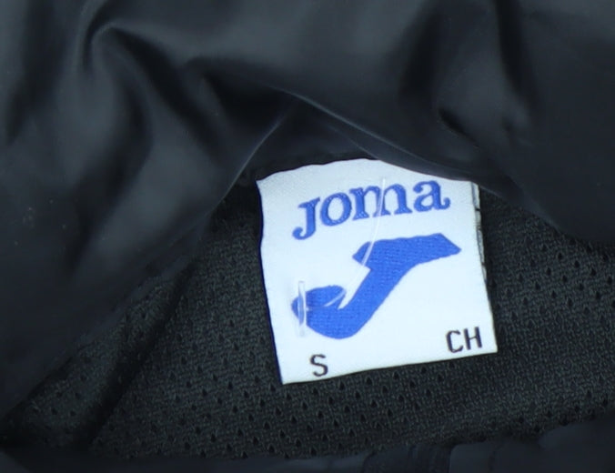 Joma Mens Black S Windbreaker Sports Jacket Full Zip Polyester