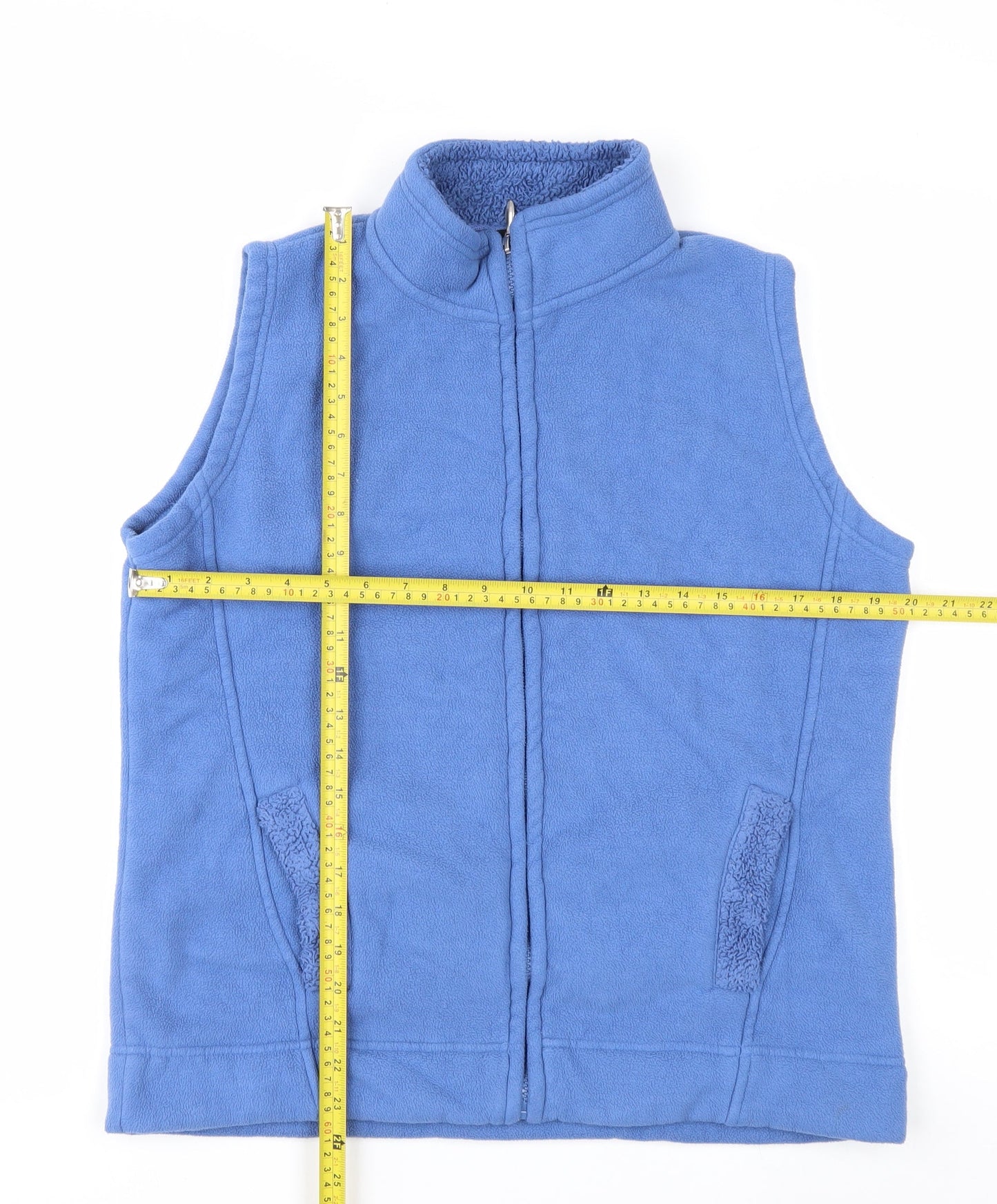 ISLE ESSENTIALS Womens Blue Fleece Bodywarmer Gilet Size 14-16