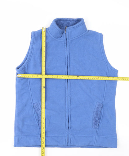 ISLE ESSENTIALS Womens Blue Fleece Bodywarmer Gilet Size 14-16