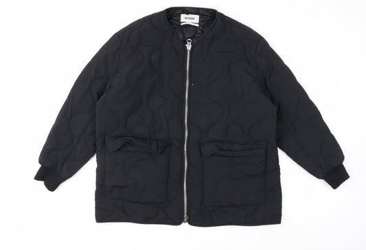 Weekday Women's Black Quilted Mid-Length Jacket Size S