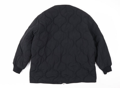 Weekday Women's Black Quilted Mid-Length Jacket Size S