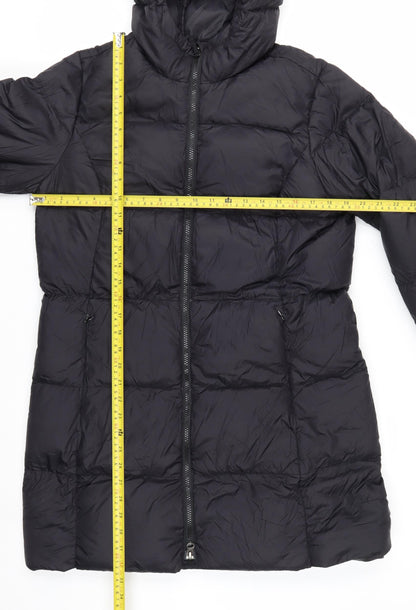 Eddie Bauer Women Black M Hooded Long Puffer Jacket Warm Winter Coat
