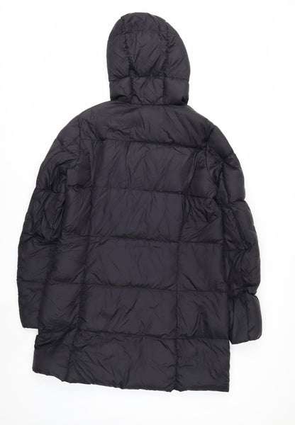 Eddie Bauer Women Black M Hooded Long Puffer Jacket Warm Winter Coat