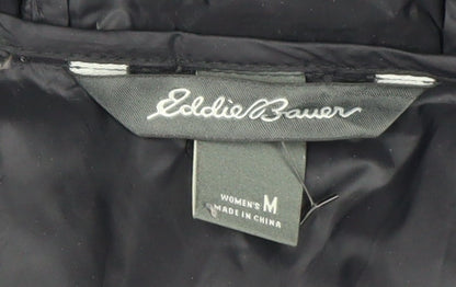 Eddie Bauer Women Black M Hooded Long Puffer Jacket Warm Winter Coat