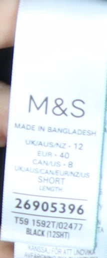 Marks and Spencer Women's Black Size 12 Ankle Slim Trousers
