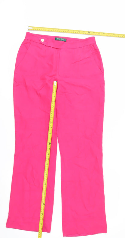 Ralph Lauren Petite Pink Silk Straight Leg Women's Trousers 2P