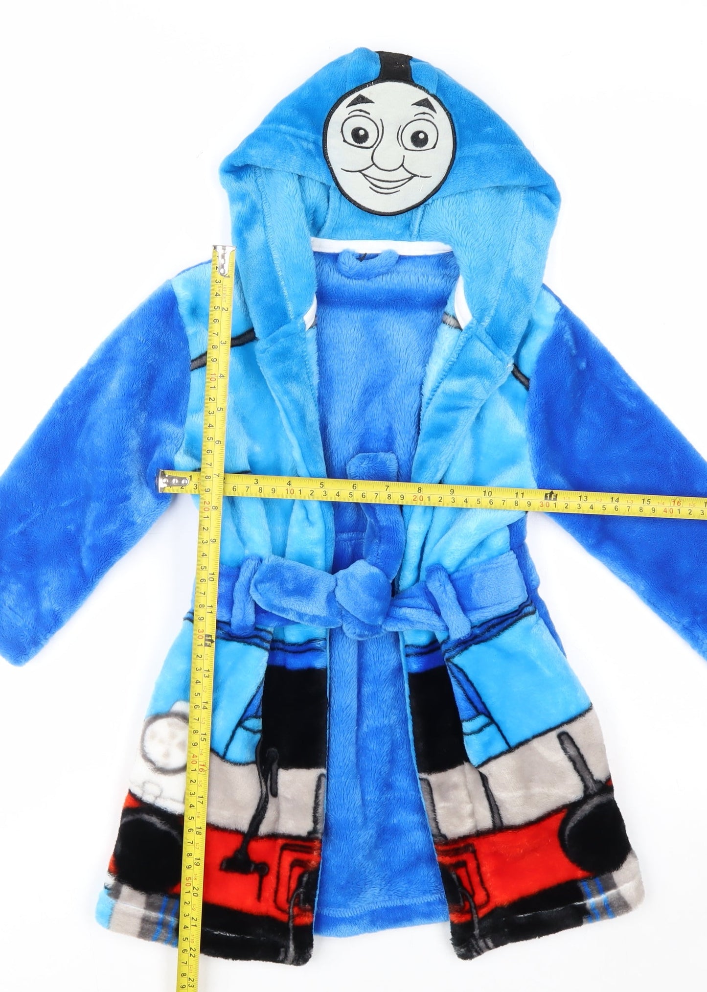 Thomas & Friends Boys Blue Fleece Hooded Robe Age 2 Years