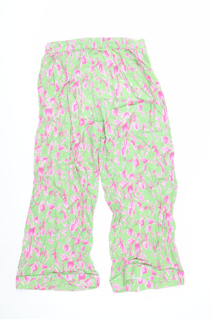 It's 9pm Women's Multicoloured Floral Cropped Cotton Trousers Size 10