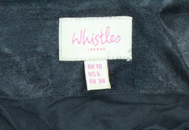 Whistles Women Black Floral Embroidered A-Line Skirt UK 10