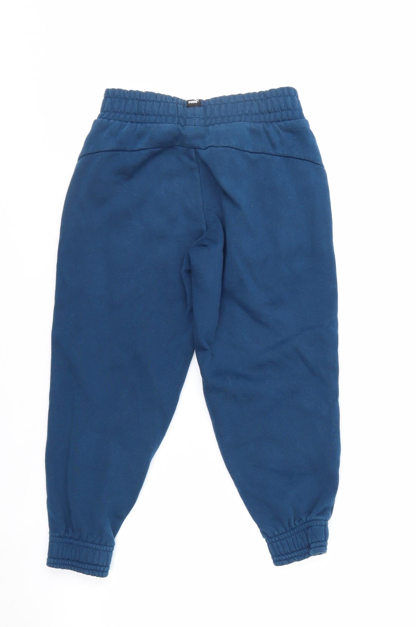 Puma Boys Blue Jogger Sweatpants 5 Years Cotton Blend Fleece