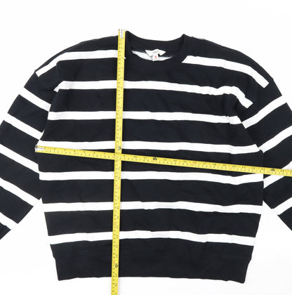 Marks and Spencer Women's Black White Striped Pullover Sweatshirt M
