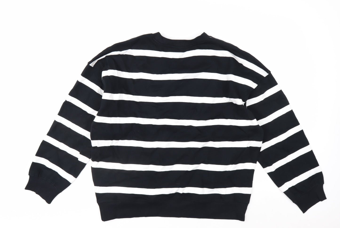 Marks and Spencer Women's Black White Striped Pullover Sweatshirt M