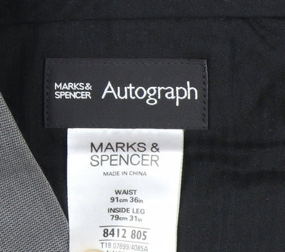 Marks and Spencer Men’s Grey Dress Pants 36W 31L Autograph Trousers