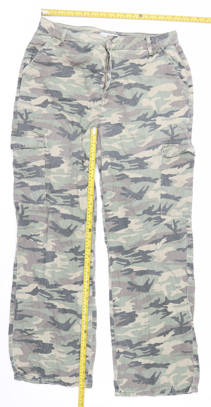 Denim Co. Women's Green Camouflage Cargo Jeans Size 16