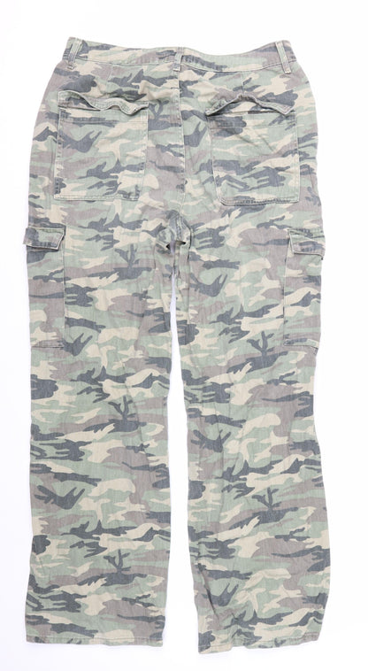 Denim Co. Women's Green Camouflage Cargo Jeans Size 16