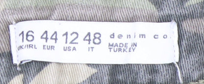 Denim Co. Women's Green Camouflage Cargo Jeans Size 16