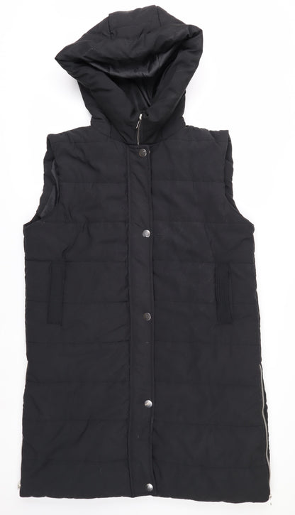Rising Women’s Black Hooded Long Puffer Waistcoat XL