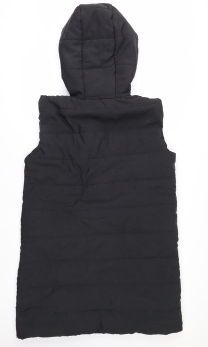 Rising Women’s Black Hooded Long Puffer Waistcoat XL