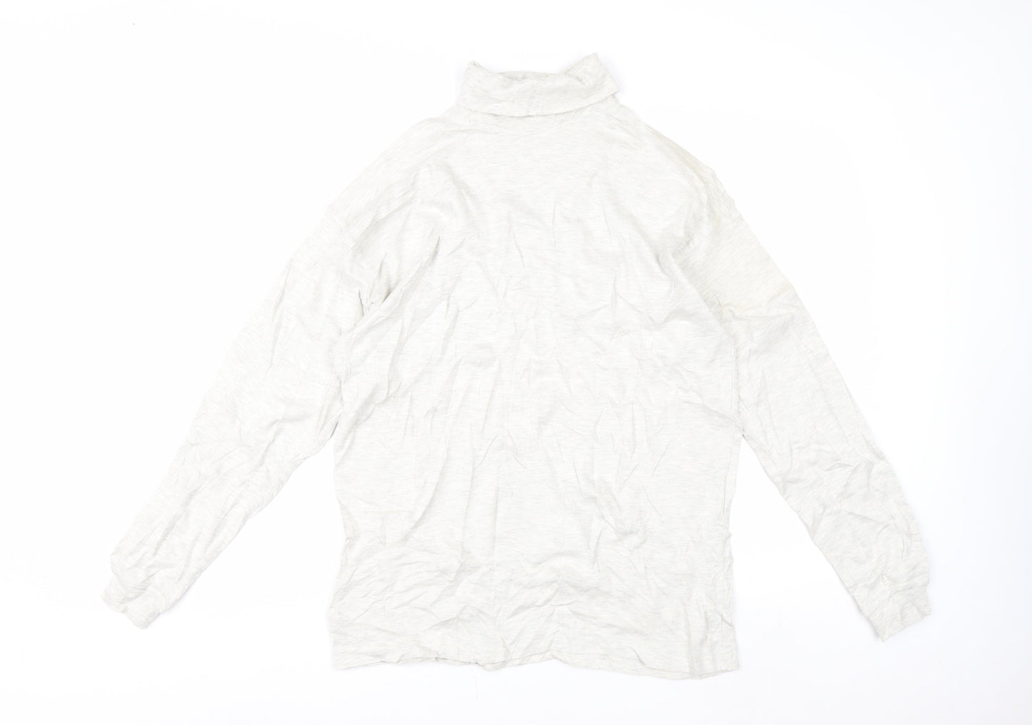 Country Trader Womens White Roll Neck Long Sleeve Cotton Top M