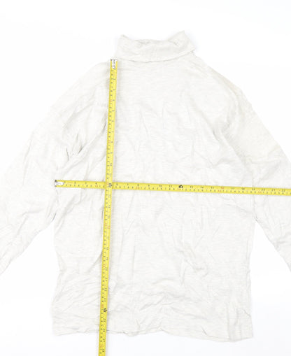 Country Trader Womens White Roll Neck Long Sleeve Cotton Top M