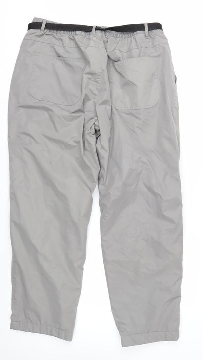 Cotton Traders Men's Grey XL Cargo Trousers with Belt Quick Dry