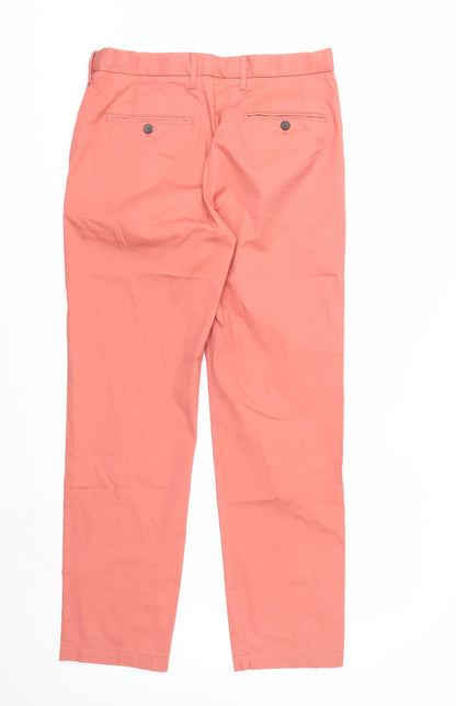 Marks and Spencer Men's Pink Chino Trousers 32W 31L Straight Fit