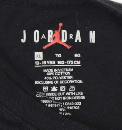 Nike Jordan Boys Black Graphic T-Shirt XL 13-15 Years