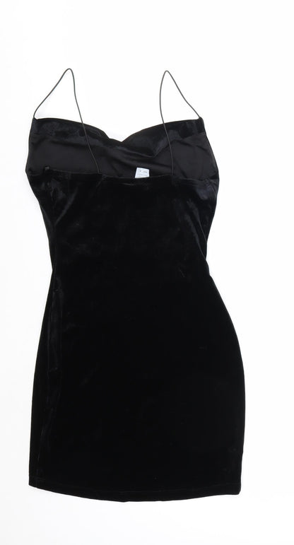 B.Darlin Women's Black Velvet Cowl Neck Slip Dress M