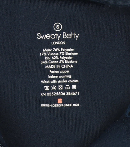 Sweaty Betty Women's Navy Full Zip Hoodie Size S Polyester Blend