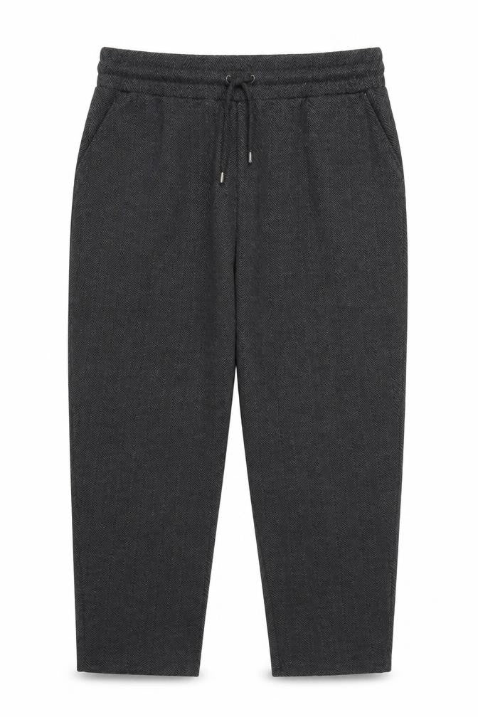 Bonmarché Womens Grey Herringbone Straight Leg Trousers Size 22