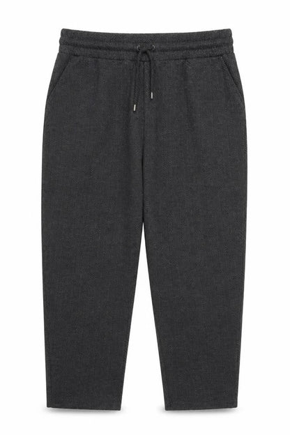 Bonmarché Womens Grey Herringbone Straight Leg Trousers Size 22