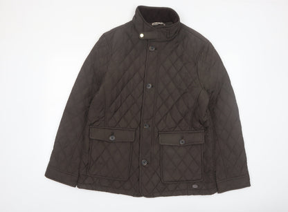Hammond & Co. Men's Brown Quilted Mid-Length Jacket Size L
